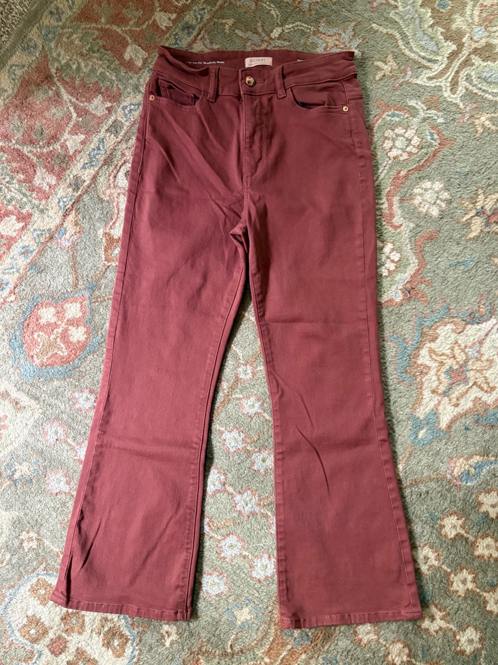 DL1961 Bridget Cropped High Rise Instasculpt Boot Jeans Redwood Women’s‎ size 27